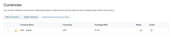 bigcommerce monedas