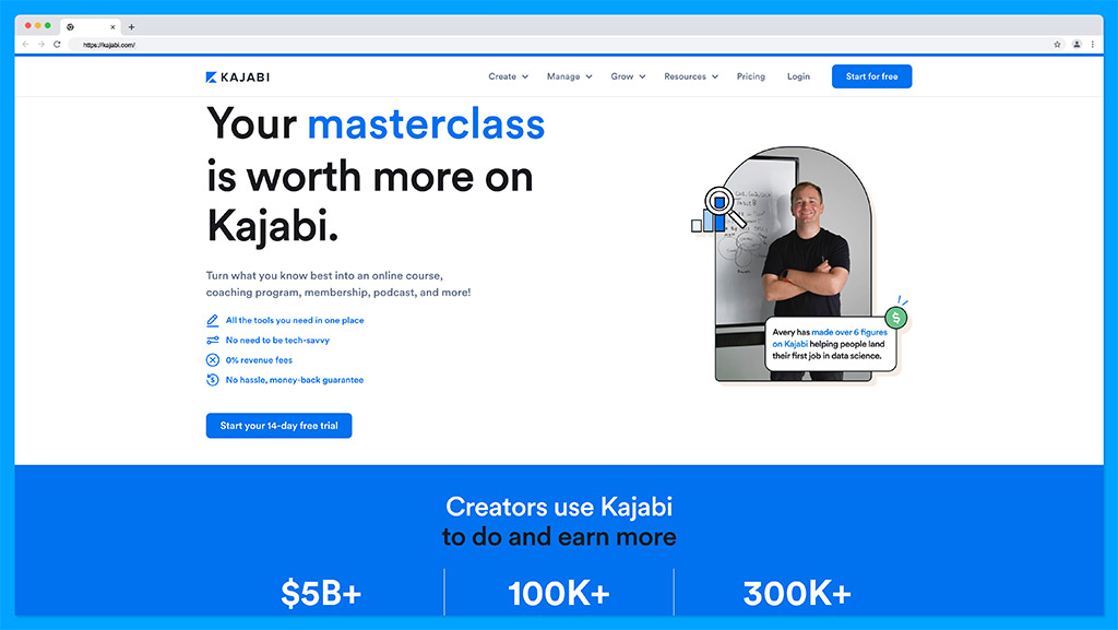 kajabi homepage 2023