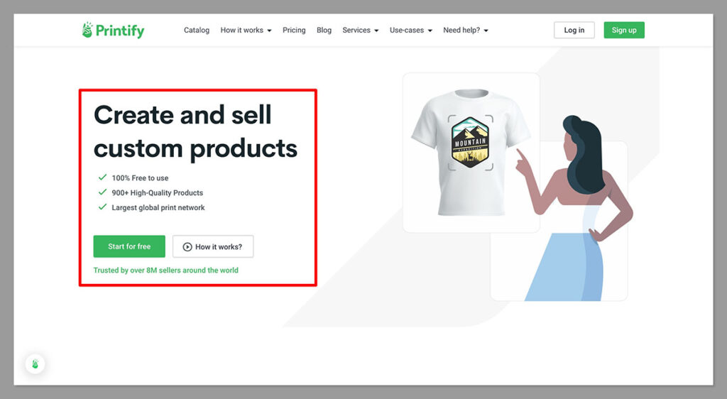 printify homepage - review